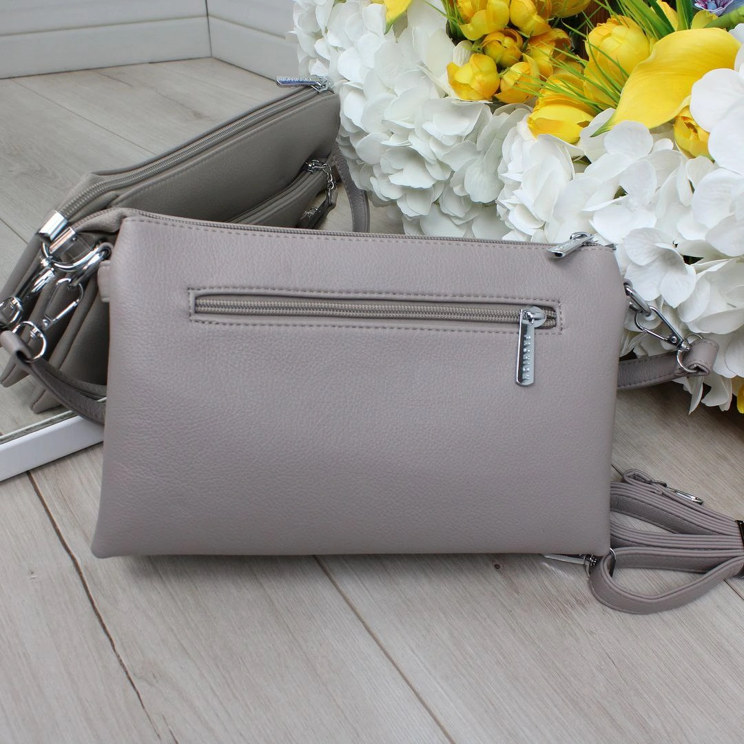 Сумка темно сіро-ліловий крос-боді мінімалістична для вечірнього виходу